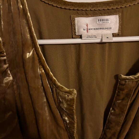 Anthropologie The Somerset Maxi Dress: Velvet Edition Gold - NWOT - Picture 5 of 7